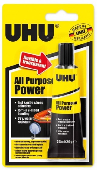 Klej Power Transparent, 33ml, blister, UHU