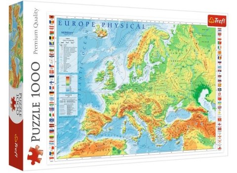 Puzzle 1000 TREFL Mapa fizyczna Europy