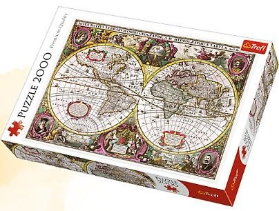 Puzzle 2000 TREFL Mapa Ziemi, 1630