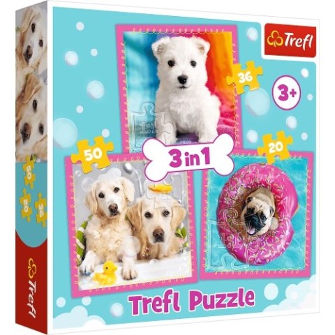 Puzzle "3w1" TREFL Pieski w kąpieli