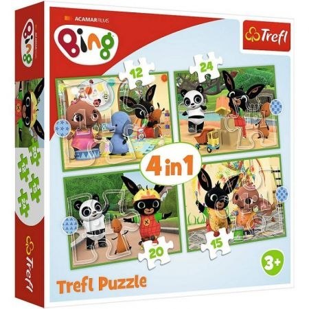 Puzzle "4w1" TREFL Bing - Wesoły dzień Binga