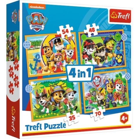 Puzzle "4w1" TREFL Wakacyjny Psi Patrol