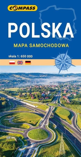 Mapa samochodowa Polski 1: 650 00, w.2022