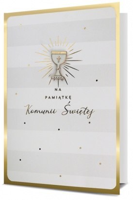 Kartki karnet GIFT LUX-2 Komunia +PRZYPINKA