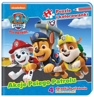 Książeczka MSZ Psi Patrol- Puzzle i kolorowanki- Akcje Psiego Patrolu