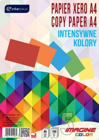 Papier xero kolorowy A4 100k. INTERDRUK mix