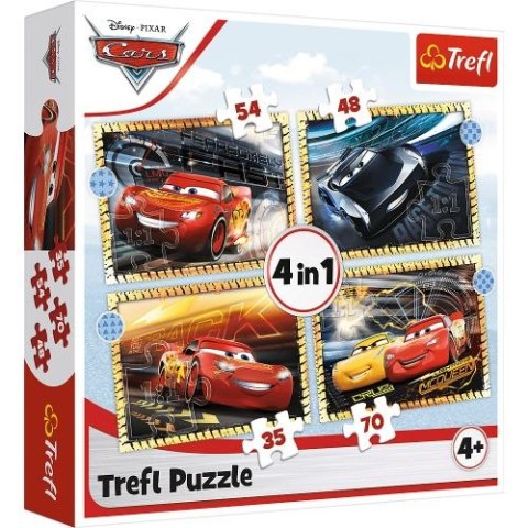 Puzzle "4w1 TREFL Cars - Do startu, gotowi, start!