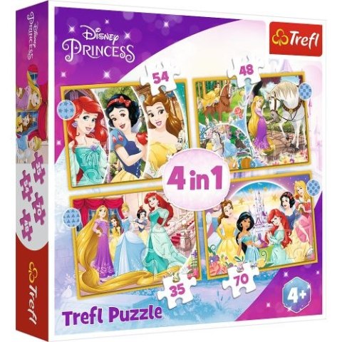 Puzzle "4w1" TREFL Disney Księżniczki - Szczęśliwy dzień