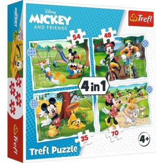 Puzzle "4w1" TREFL Fajny dzień Mickiego" / Disney Standard Characters