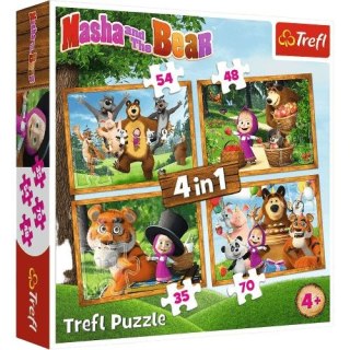 Puzzle "4w1" TREFL Masza w lesie" / Animaccord Masha and the Bear