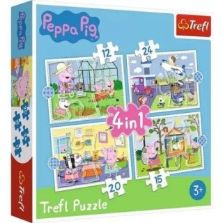 Puzzle "4w1" TREFL Świnka Peppa - Wspomnienia z wakacji