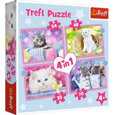 Puzzle "4w1" TREFL Zabawne kotki