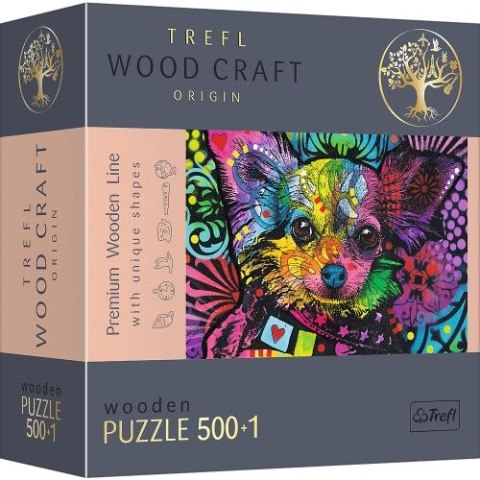 Puzzle 500+1 TREFL Drewniane - Kolorowy szczeniak" / Art Licensing with fee