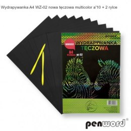 WYDRAPYWANKA A4 WZ-02 NOWA TĘCZOWA MULTICOLOR a10 + 2rylce