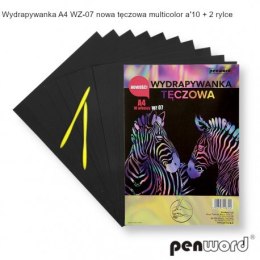 WYDRAPYWANKA A4 WZ-07 NOWA TĘCZOWA MULTICOLOR a10 + 2rylce