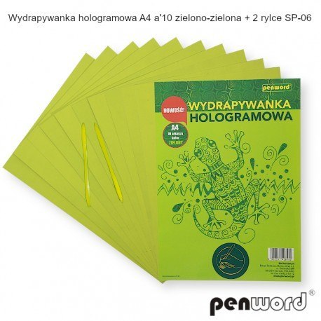 WYDRAPYWANKA HOLOGRAMOWA A4 a10 ZIELONO-ZIELONA +2rylce SP-06