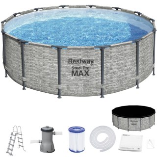 Bestway Basen stelażowy 427x122 kamień 10w1 5619D