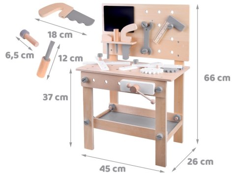 Drewniany warsztat stolik + narzędzia ZA4125