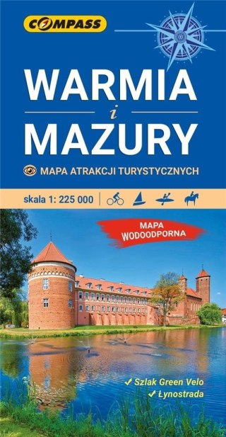 Mapa atrakcji tur. - Warmia i Mazury 1:225 000 lam