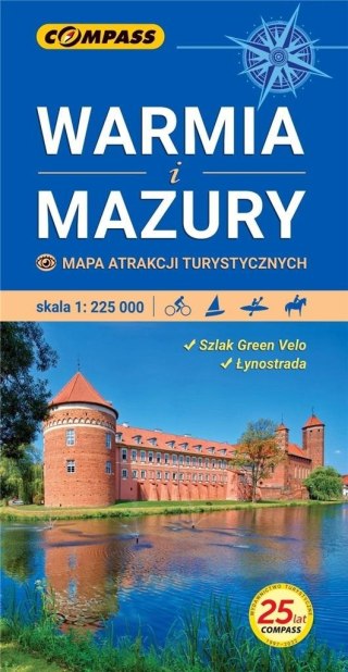 Mapa atrakcji tur. - Warmia i Mazury 1:225 000 w.3