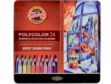 Kredki KOH-I-NOOR Polycolor, metalowe opakowanie 48 kolorów