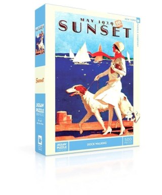 Puzzle 500 Sunset, Spacer z psem XXL