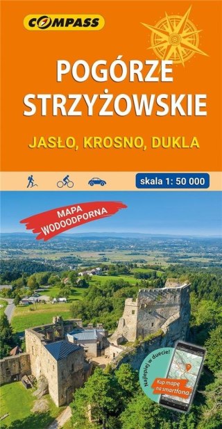 Mapa - Pogórze Strzyżowskie. Jasło, Krosno, Dukla