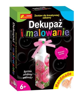 Dekupaż i malowanie RANOK Różowe kwiaty