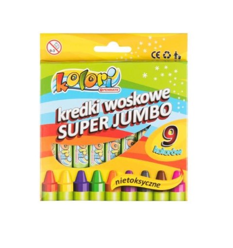 Kredki woskowe Super Jumbo 9 kolorów PENMATE