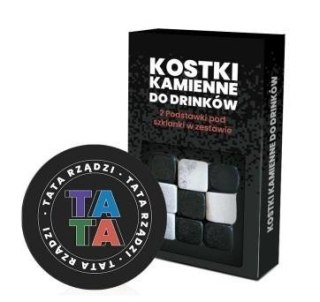 Kamienne kostki chłodzące do drinków + 2 podstawki