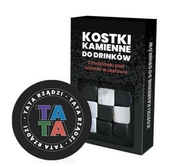 Kamienne kostki chłodzące do drinków + 2 podstawki