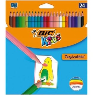 Kredki BIC Tropicolors cienkie 24 kolory HURT