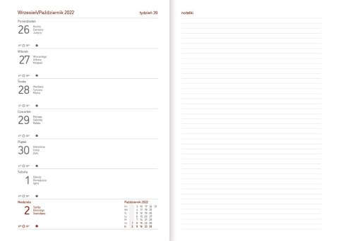 Kalendarz akademicki WN A5 tygodniowy Vivella - brąz