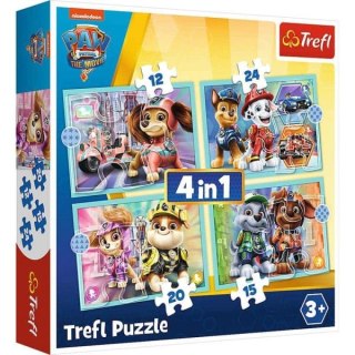 Puzzle "4w1 TREFL Psi patrol - Wesołe pieski Paw Patrol / Viacom PAW PATROL: THE MOVIE