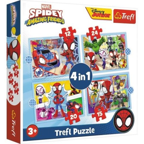 Puzzle "4w1 TREFL Spider-Man - Ekipa Spideya" / Spidey and his Amazing Friends Marvel