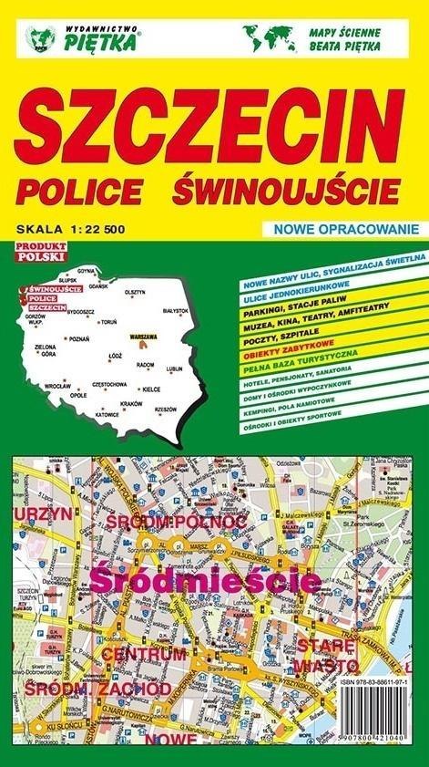 Szczecin, Police, Świnoujście 1:22 500 plan miasta