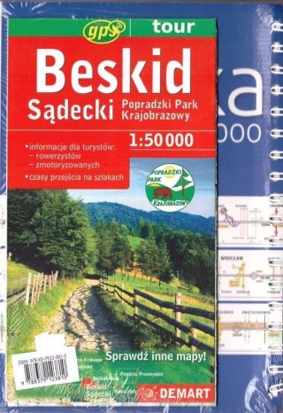 Mapa tur. Beskid Sądecki 1:250 000 + atlas sam PL