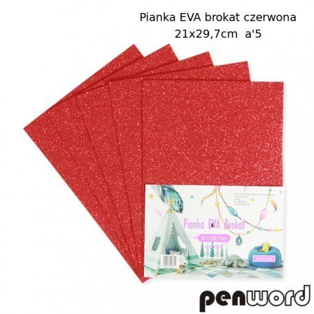 PIANKA EVA BROKAT CZERWONA 21X29, 7 a5