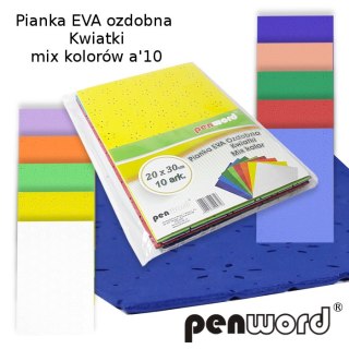 Pianka eva ozdobna PENWORD kwiatki mix kolorów 20x30cm 10szt.