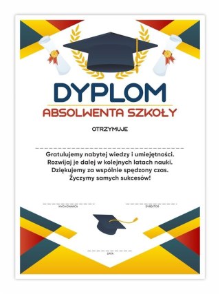 Dyplom A4 absolwenta szkoły - Uroczystość 30szt