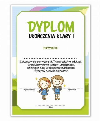 Dyplom A4 ukończenia klasy pierwszej 30szt