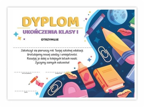 Dyplom A4 ukończenia klasy pierwszej Spinacz 20szt