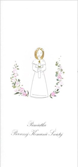 Karnet Komunia DL K17 - Dziewczynka świeca