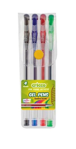 Długopisy żelowe 4 kolory CRICCO