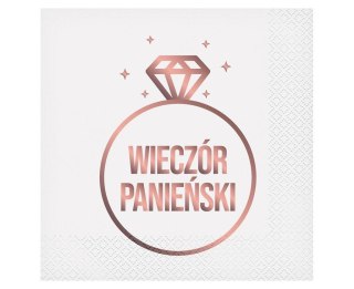 Serwetki Wieczór Panieński białe 33x33cm 20szt.