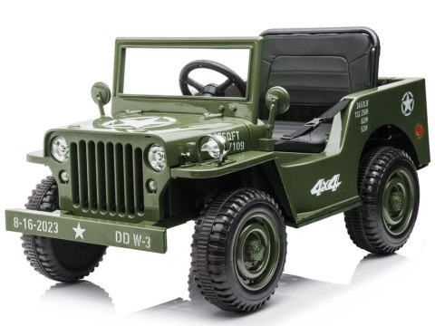 Wojskowe Auto na akumulator Willys + pilot PA0263