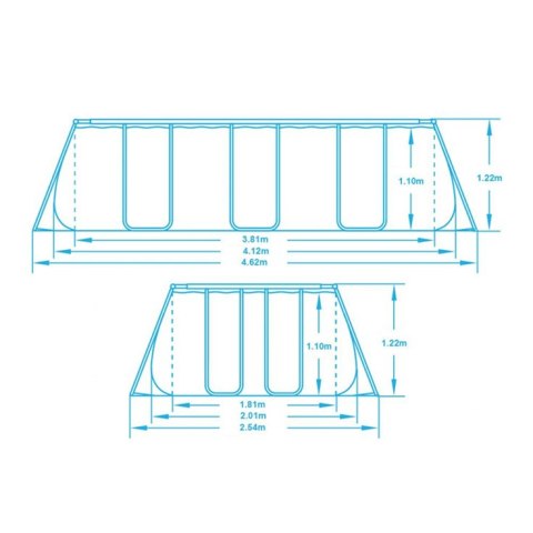 Basen ogrodowy stelażowy 412 x 201 x 122 cm 17w1 Bestway 56457