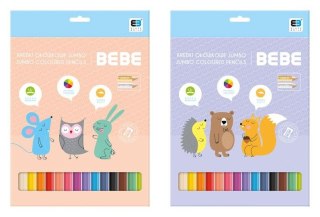 Kredki trójkątne INTERDRUK Jumbo BxB Kids pastel 12 kolorów