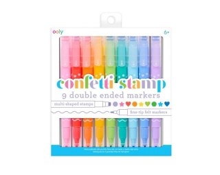 Flamastry dwustronne ze stempelkami Confetti Stamp