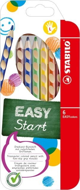 KREDKI STABILO EASYCOLORS, DLA LEWOR., ETUI 6 SZT.